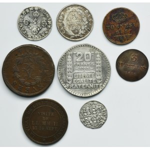 Lot, France, Switzerland, Kingdom of the Two Sicilies and Luxembourg, Mix of coins (8 pcs.)