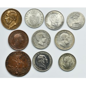 Lot, Germany, Mix of coins 19th century and Rechenpfennig 18th century (10 pcs.)