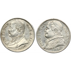 Lot, Papal States, Vatican, Pius IX, 2 Lira (2 pcs.)