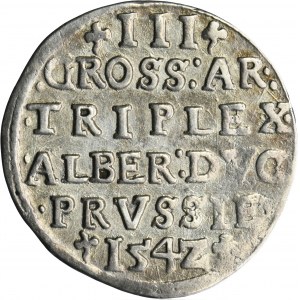 Duchy of Prussia, Albrecht Hohenzollern, 3 Groschen Konigsberg 1542 - PRVSS