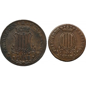 Lot, Spain, Principality of Catalonia, Cuartos (2 pcs)