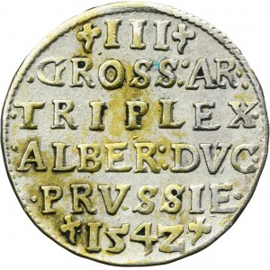 Duchy of Prussia, Albrecht Hohenzollern, 3 Groschen Konigsberg 1542