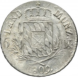 Germany, Bavaria, Maximilian I Joseph, 6 Kreuzer Munich 1809