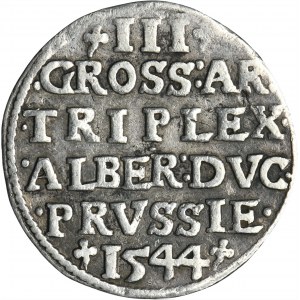 Duchy of Prussia, Albrecht Hohenzollern, 3 Groschen Königsberg - RARE 1544