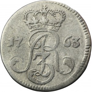 Augustus III of Poland, 3 Groschen Thorn 1763 - RARE, without DB