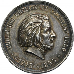 Medal transfer of Adam Mickiewicz body to Wawel 1890 - RARE, SILVER