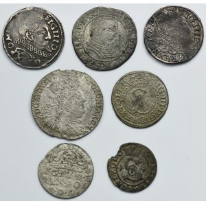 Set, Poland and Ducal Prussia, Sigismund III Vasa, August III, Albrecht Hohenzollern, Schilling, Groschen, 3 Groschen (7 pcs.)