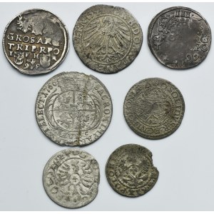Set, Poland and Ducal Prussia, Sigismund III Vasa, August III, Albrecht Hohenzollern, Schilling, Groschen, 3 Groschen (7 pcs.)