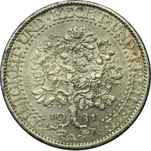 Germany, Weimar Republic, 5 Mark Berlin 1931 A - Oak