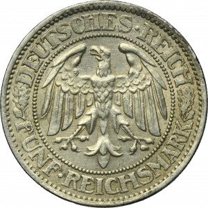 Germany, Weimar Republic, 5 Mark Berlin 1931 A - Oak