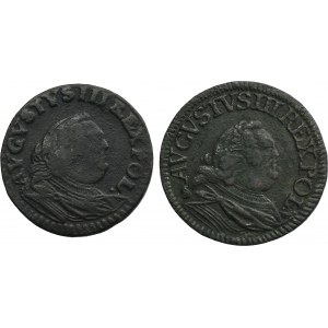 Lot, Augustus III of Poland, Groschen and schilling 1755 (2 pcs.)