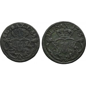 Lot, Augustus III of Poland, Groschen and schilling 1755 (2 pcs.)