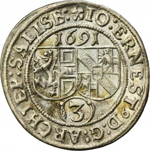 Austria, Archbishopric of Salzburg, Johann Ernst von Thun und Hohenstein, 3 Kreuzer 1691
