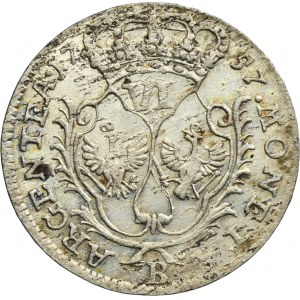 Silesia, Prussian rule, Friedrich II, 6 Groschen Breslau 1757 B