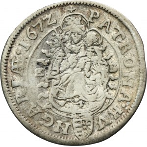 Hungary, Leopold I, 6 Kreuzer Kremnitz 1672 KB