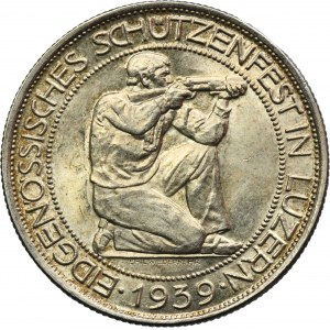 Switzerland, 5 Francs Bern 1939 B - Shooting Festival in Lucerne