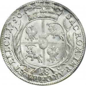 Augustus III of Poland, 1/4 Thaler Leipzig 1756 EC - PCGS MS62