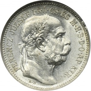 Hungary, Franz Josef I, 1 Corona Kremnitz 1915 KB - NGC MS61