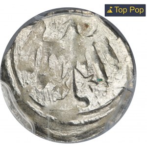 Silesia, County of Glatz, Georg von Podiebrad, Heller Glatz 1457-1465 - PCGS MS63
