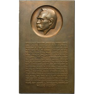Plaque Józef Piłsudski 1931 - Aumiller, signed