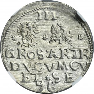 Duchy of Curland, Friedrich Kettler, 3 Groschen Mitau 1596 - NGC MS61 - RARE