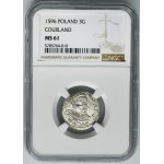 Duchy of Curland, Friedrich Kettler, 3 Groschen Mitau 1596 - NGC MS61 - RARE
