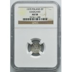 Duchy of Courland, Gotthard Kettler, Two Denarius Mitawa 1579 - NGC AU58 - RARE