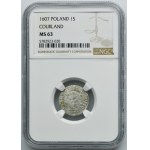 Duchy of Courland, Friedrich and Wilhelm Kettler, Schilling Mitau 1607 - NGC MS63 - RARE