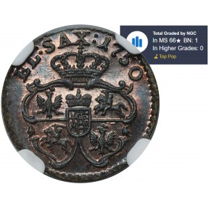 Augustus III of Poland, Schilling Dresden 1750 - NGC MS66✭ BN - RARE