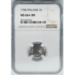 Augustus III of Poland, Schilling Dresden 1750 - NGC MS66✭ BN - RARE