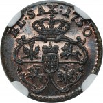 Augustus III of Poland, Schilling Dresden 1750 - NGC MS66✭ BN - RARE