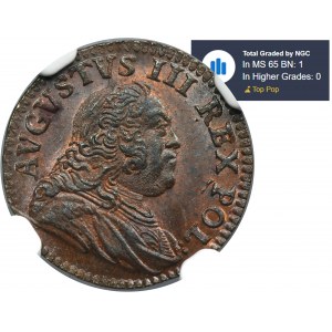 Augustus III of Poland, Schilling Grünthal 1751 - NGC MS65 BN