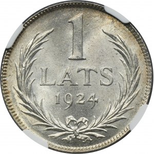 Latvia, Republic of Latvia, 1 Lats 1924 - NGC MS65