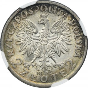 Głowa Kobiety, 2 złote 1933 - NGC MS64