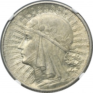 Głowa Kobiety, 10 złotych Londyn 1932 - NGC MS61