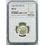 Głowa Kobiety, 2 złote 1933 - NGC MS62