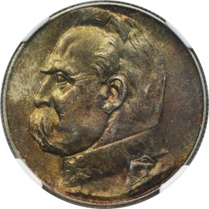 Piłsudski, 5 złotych 1935 - NGC MS63