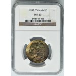 Piłsudski, 5 złotych 1935 - NGC MS63