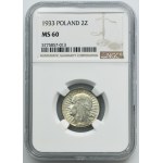 Głowa Kobiety, 2 złote 1933 - NGC MS60