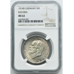 Germany, Kingdom of Bavaria, Ludwig III, 3 Mark Munich 1914 D - NGC MS62