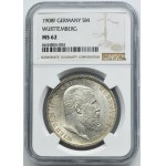 Allemagne, Royaume de Württemberg, Guillaume II, 5 Marks Stuttgart 1908 F - NGC MS62
