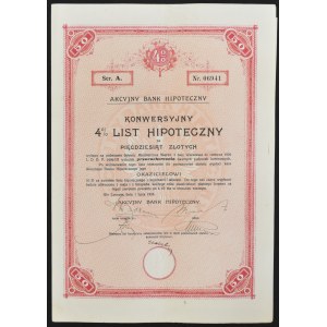 Akcyjny Bank Hipoteczny, 4% konwersyjny list hipoteczny, 50 zł