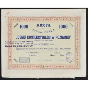 Dom Konfekcyjny Towarzystwo Akcyjne, 1.000 mkp, Emisja V