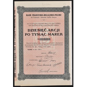 Bank Francusko-Belgijsko-Polski dla Przemysłu i Rolnictwa S.A., 10 x 1.000 mkp 1923, Emisja VII (II)
