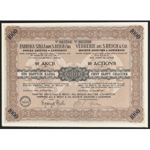 Fabryka Szkła dawniej S. Reich i S-ka, 10 x 100 zł 1930
