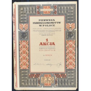 Pierwsza Fabryka Lokomotyw w Polsce S.A., 100 zł 1938 - z ograniczonym prawem głosu