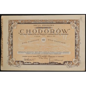 Chodorów Akcyjne Towarzystwo dla Przemysłu Cukrowniczego, 5 x 100 zł 1928