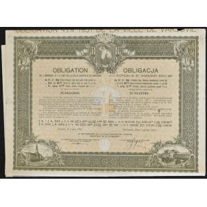 Warszawa, 4,5% pożyczka m. st. Warszawy 1931, obligacja 284 franki fr.