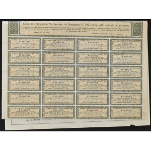 Warszawa, 4,5% pożyczka m. st. Warszawy 1931, obligacja 284 franki fr.