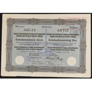 Katowicka Spółka Akcyjna dla Górnictwa i Hutnictwa, 680 zł 1929